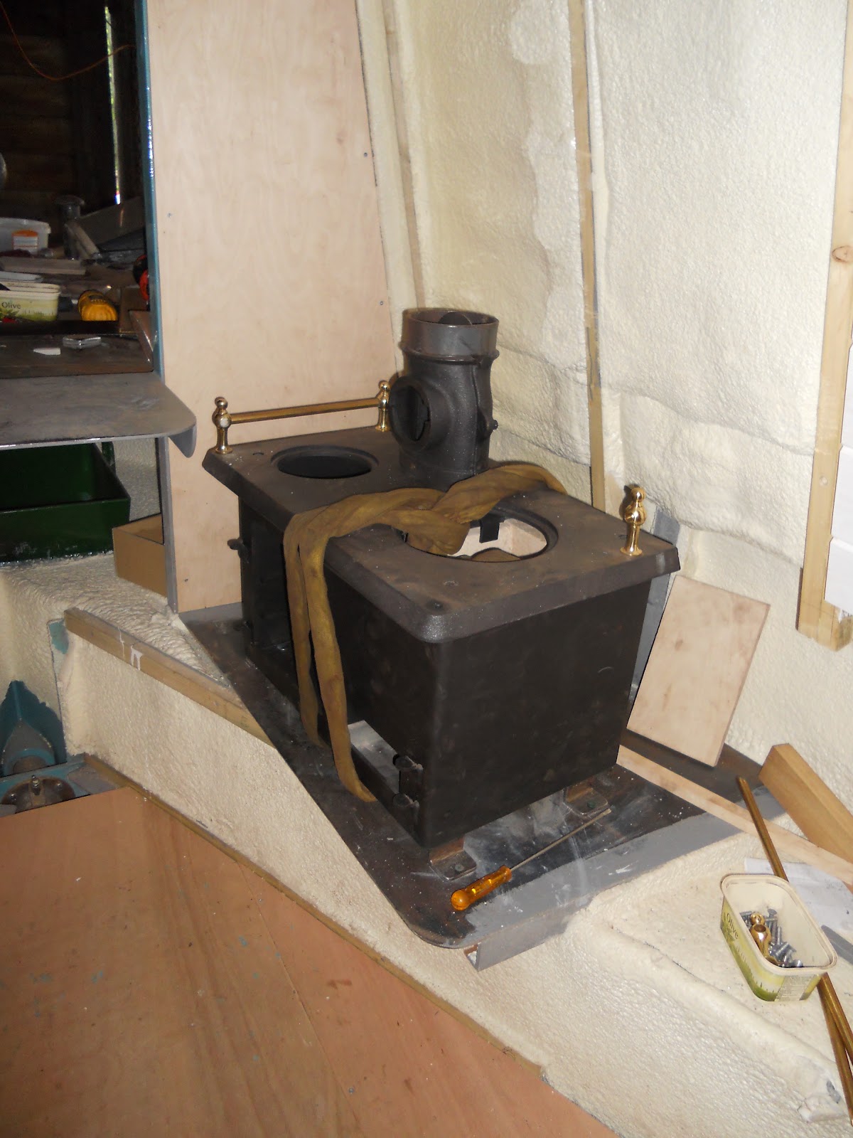 Harris & Watson Narrowboat Build Back cabin range installation