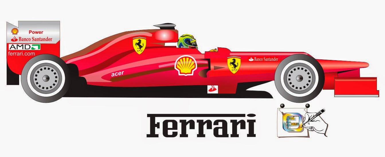 Desenho Carro Formula 1 Ferrari - zepada