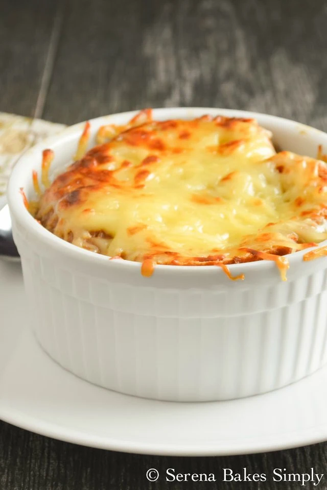 The best French Onion Soup from Serena Bakes Simply From Scratch.