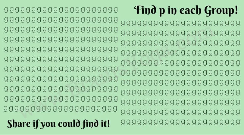 Picture Puzzle to find hidden letter P