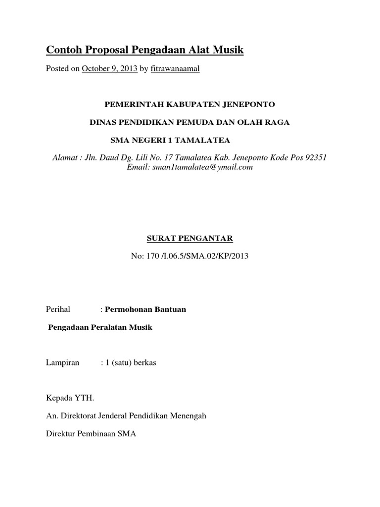 contoh proposal pengadaan barang wood scribd indo