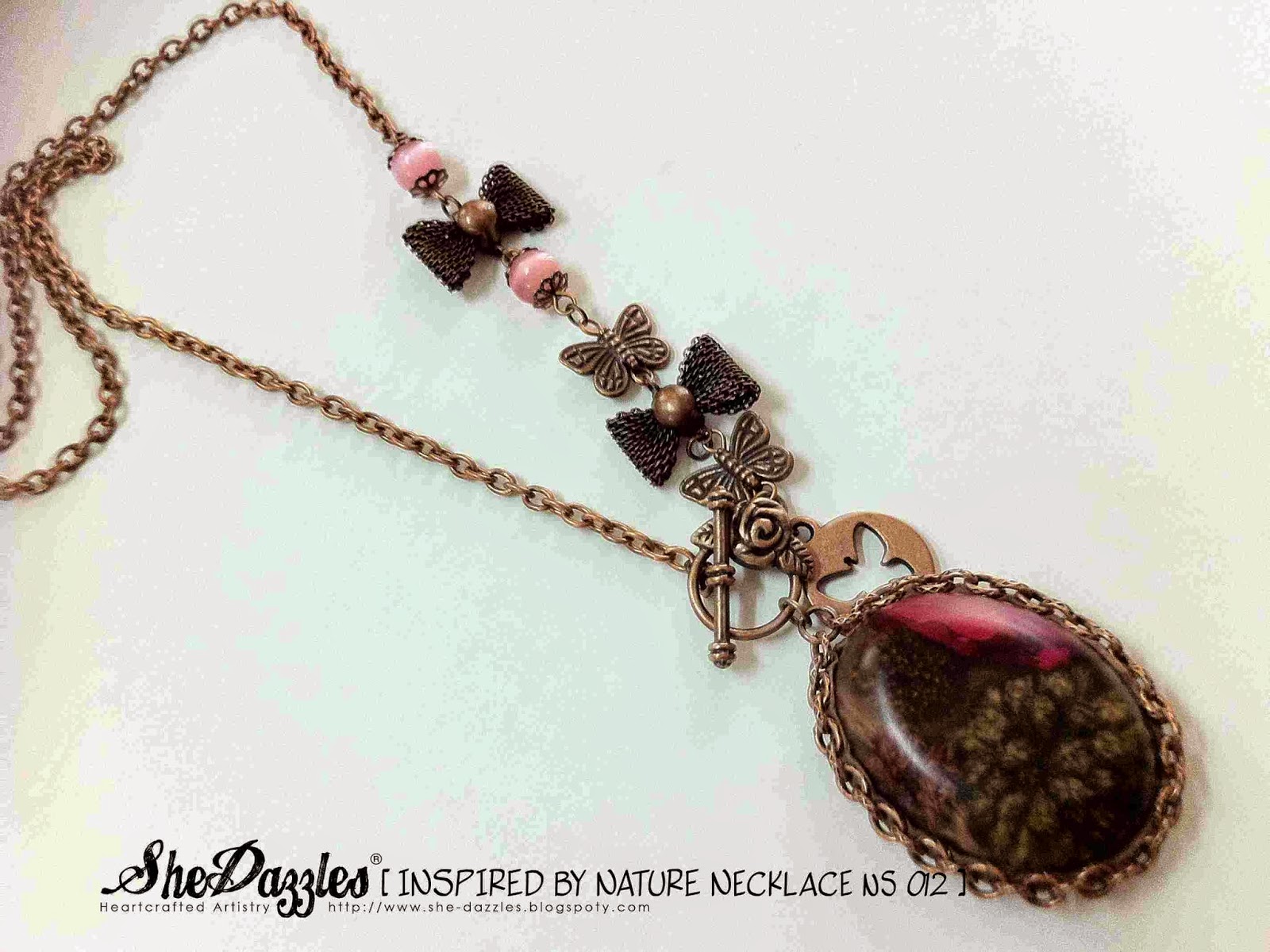NS 012 Resin Necklace with Potpourri SheDazzles (Malaysia) Charm Bracelet, Handmade