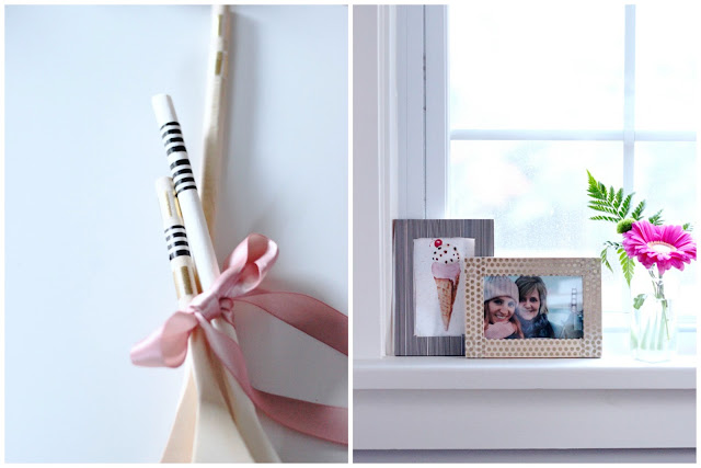 Washi tape DIY- picture frames wooden spoons, holiday, gifting