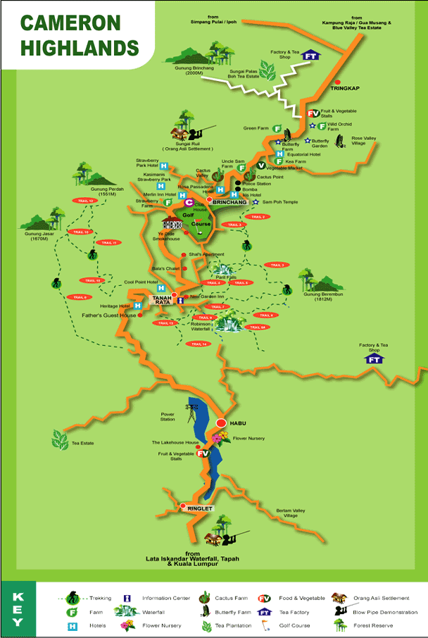 Malaysia Map Cameron Highlands