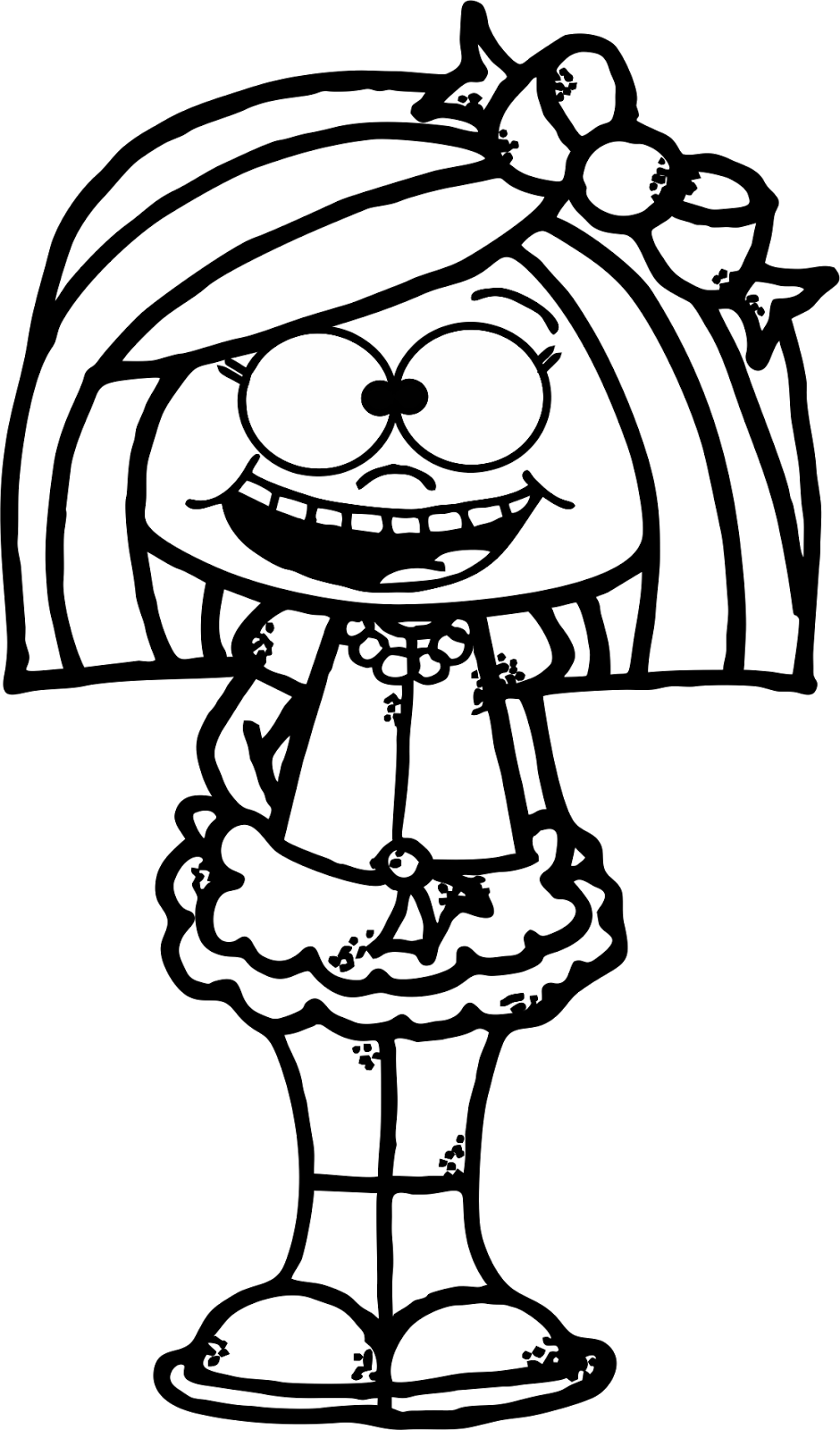 free girl clipart black and white - photo #23