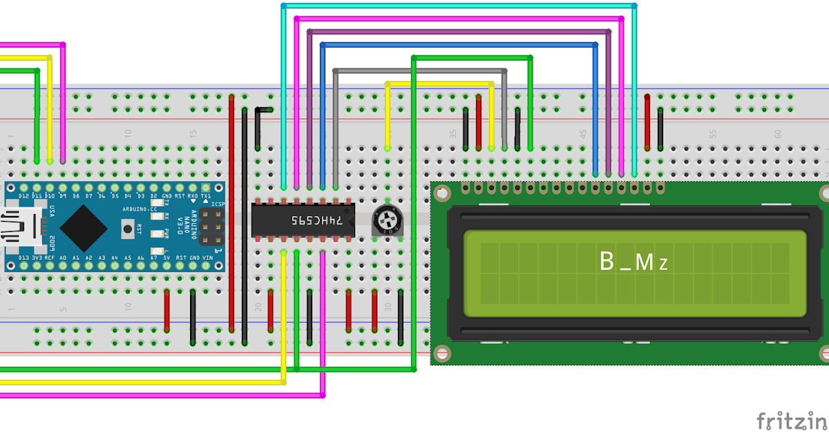 3 Wire LCD "Shift Register 74HC595" Arduino - Dicky B_Mz