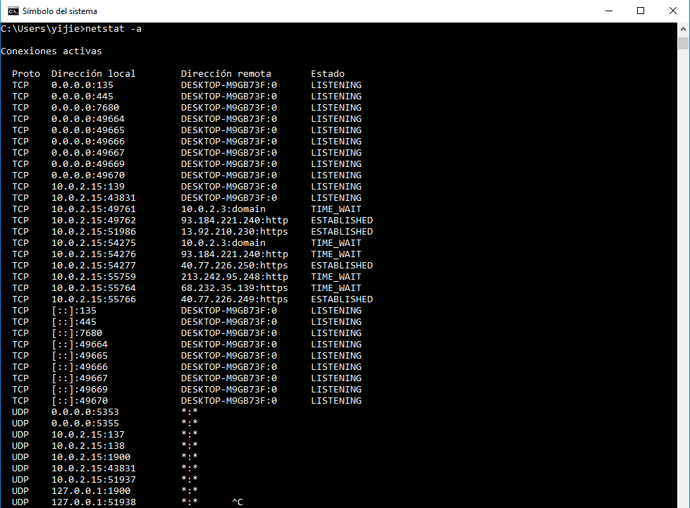 Comando NetStat Windows