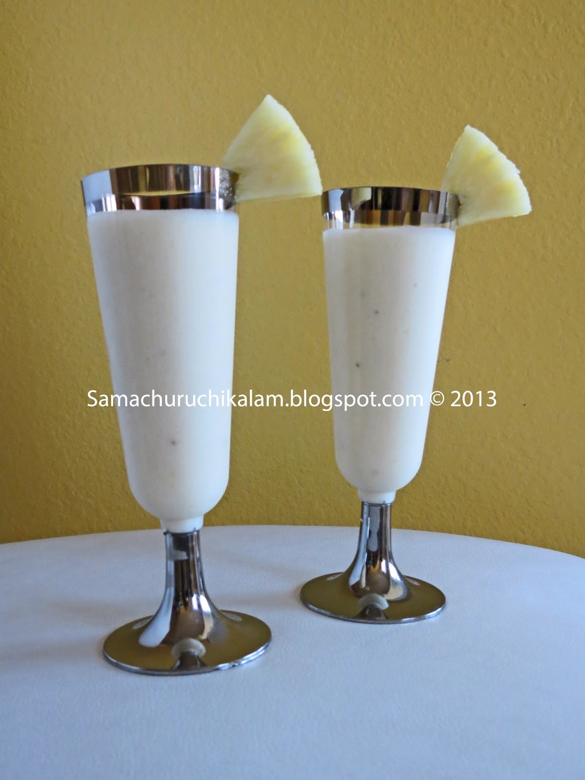 Recipes from Manju's kitchen Pineapple Smoothie