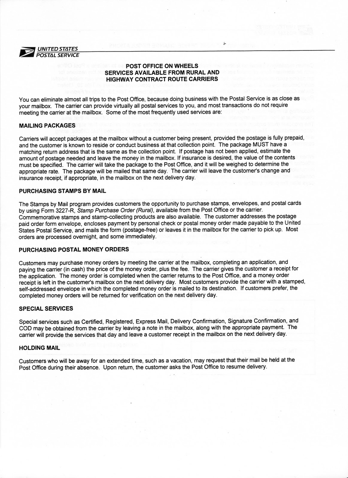 Barnard Banter Barnard Post Office Discontinuance Study