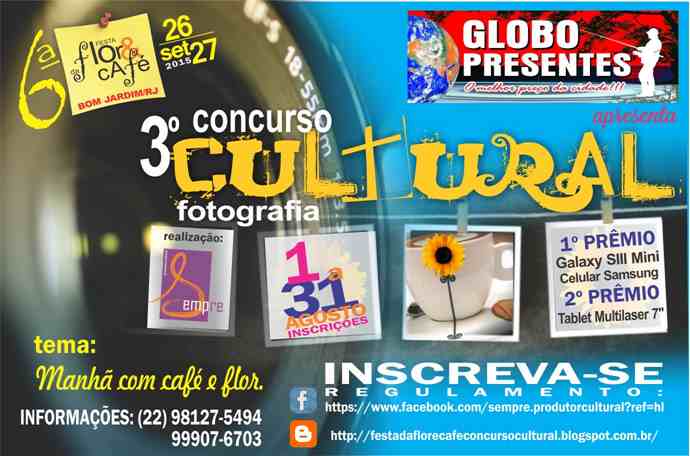 Concurso Cultural de Fotografia - Festa da Flor & Café de Bom Jardim/RJ