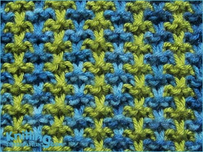 Two-Colour Slip Stitch - Pattern 1 - Knitting Stitch Patterns
