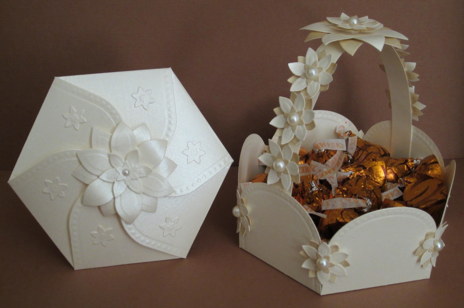 designsmarisa hexagon petal envelope and basket ensemble
