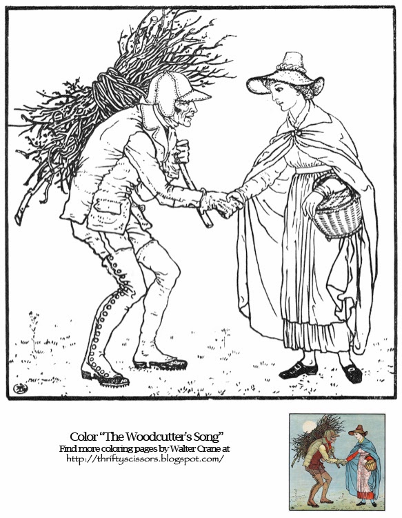 Coloring Page of "The Woodcutter's Song" Thrifty Scissors