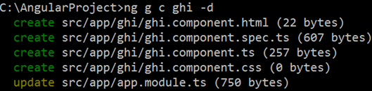 angular cli generate component dry run