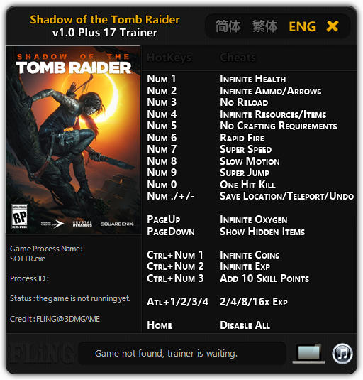 Shadow of the Tomb Raider (PC) Mermİ,Can +17 Trainer Hilesi