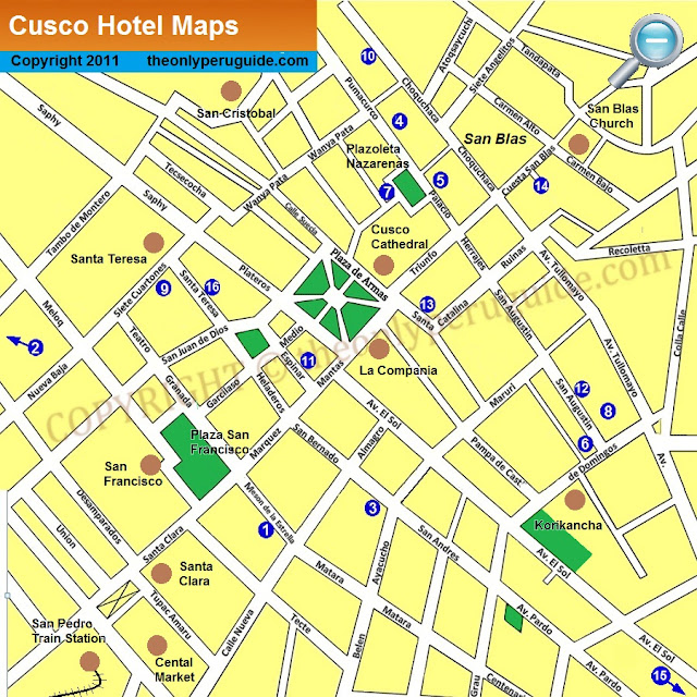 Mapa do centro de Cusco