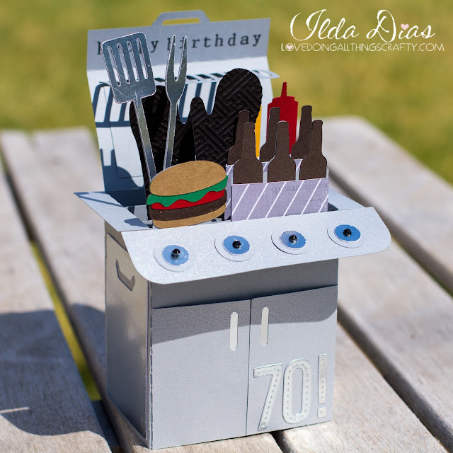 SVGCuts files,BBQ Box Card,#SVGCuts,Silhouette Cameo,silhouette america,ilovedoingallthingscrafty,guy,Birthday Card,Box card,Father's Day Box Card,