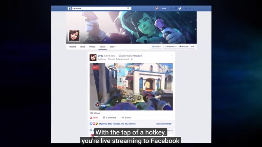 Blizzard live streaming Facebook