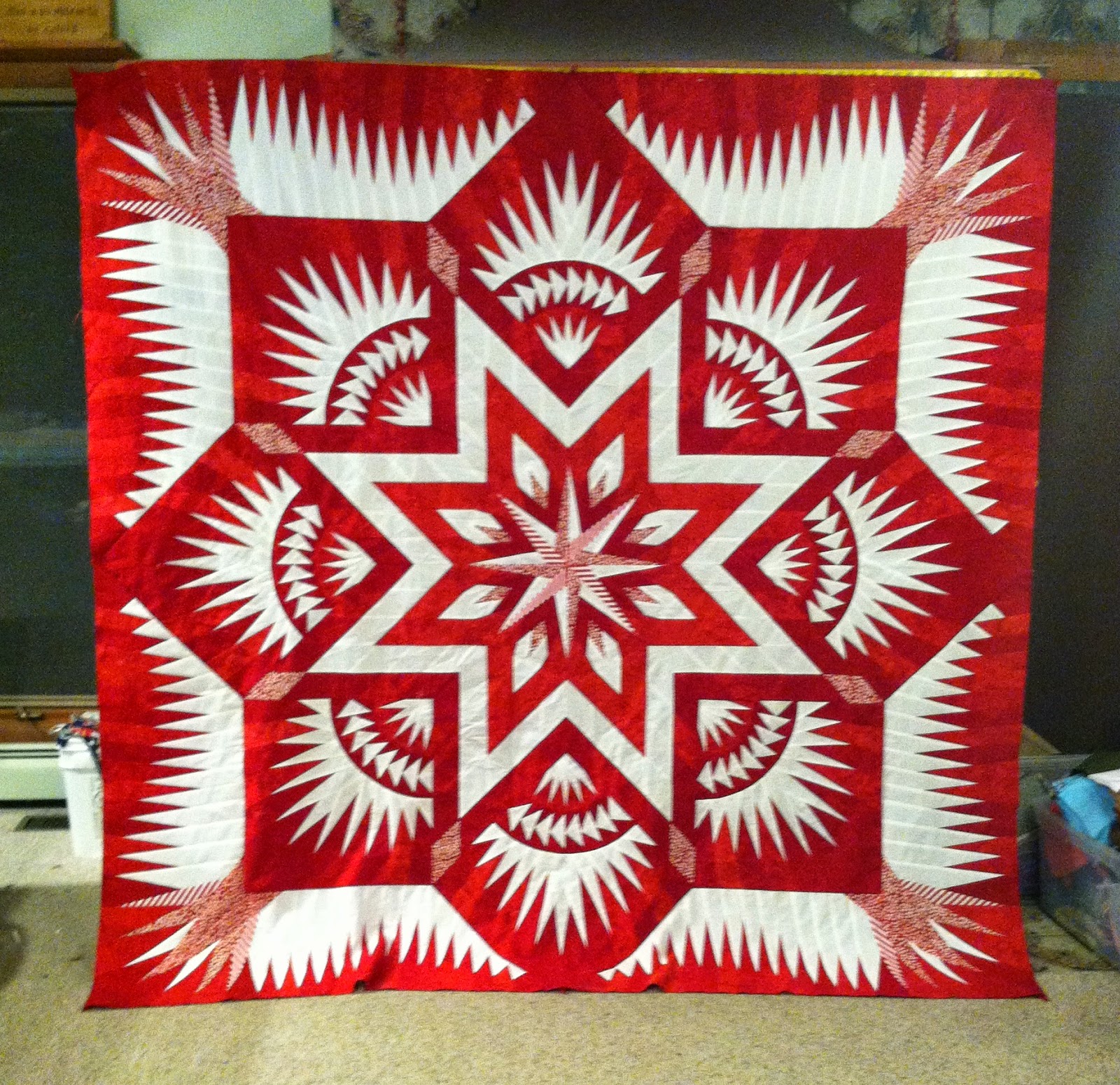 Red and White Quilt, Prairie Star - Judy Niemeyer quilt pattern
