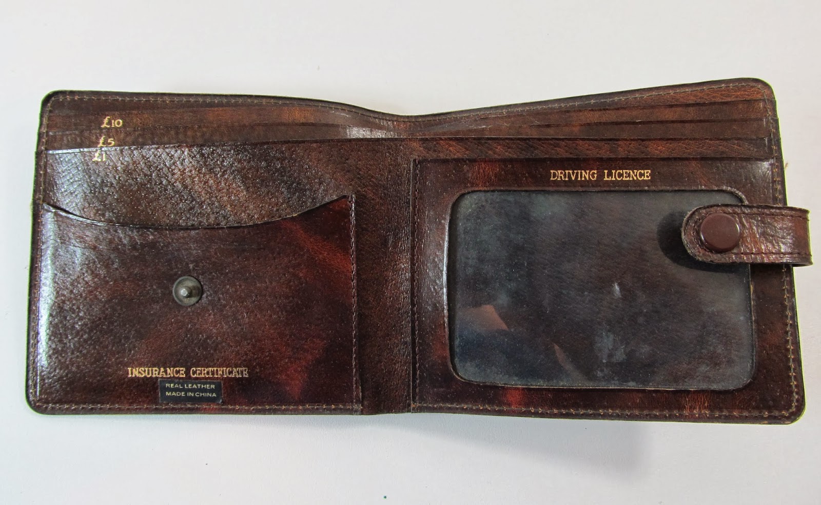 VINTAGE BROWN LEATHER BIFOLD WALLET PURSE R11263 suzie's lingerie
