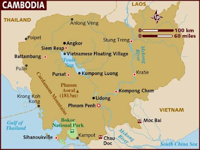 Cambodia Map Regional Political