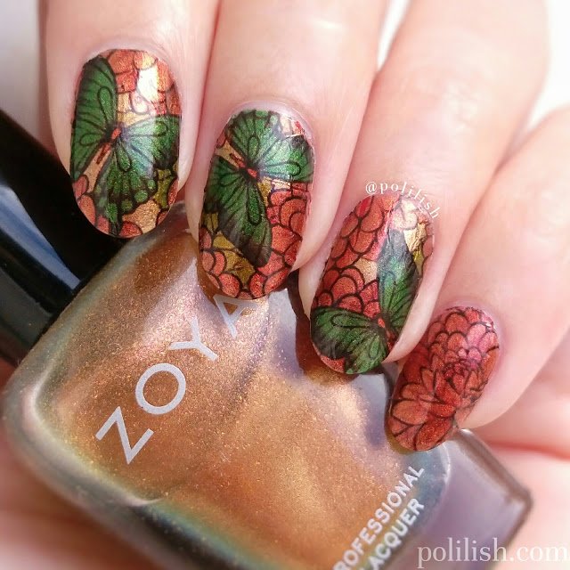 Butterfly nail art with water decals from Born Pretty Store | polilish