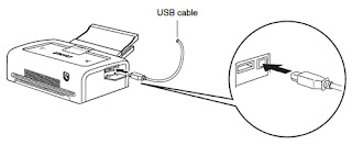 Proceso para desconectar la impresora del cable USB.