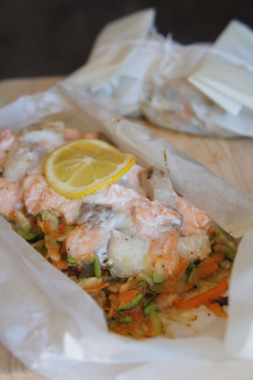 Papillote de poissons aux légumes