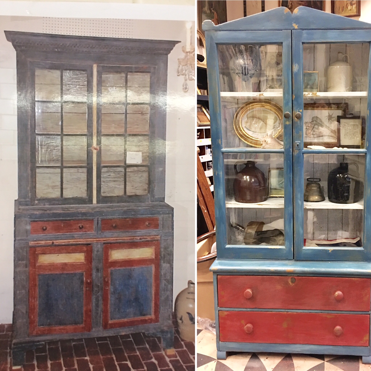 Kolene Spicher Painting an old painting a dog, painting frames