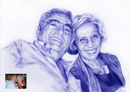 retrato a boli de pareja