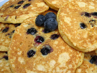 Blueberry & Cornmeal Buttermilk Pancakes