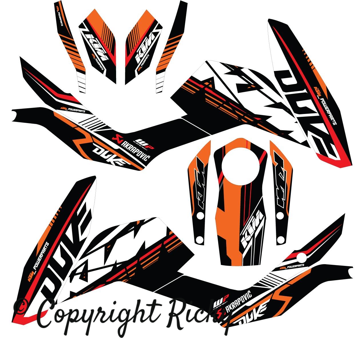 KTM Duke Custom Decals Graphics New Custom Design Graphics KTM Duke