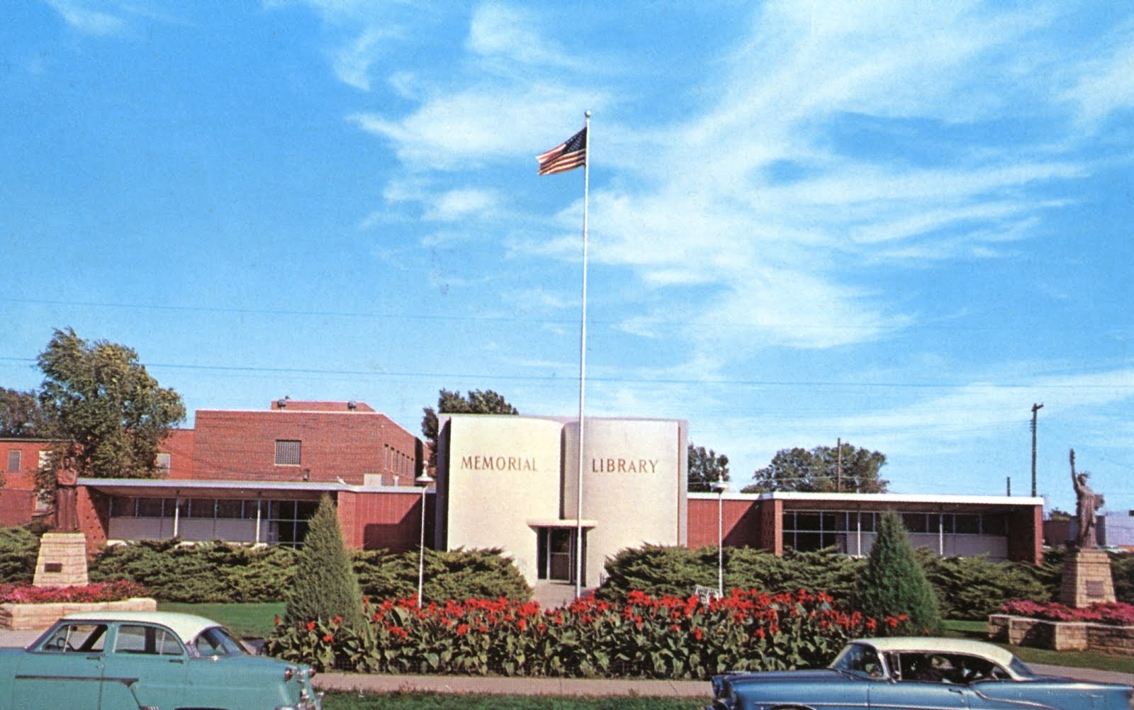 Library Postcards Memorial Library, Cooper Park, Liberal, Kansas