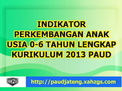 Indikator PAUD Kurikulum 2013 Terbaru Usia 0-6 Tahun