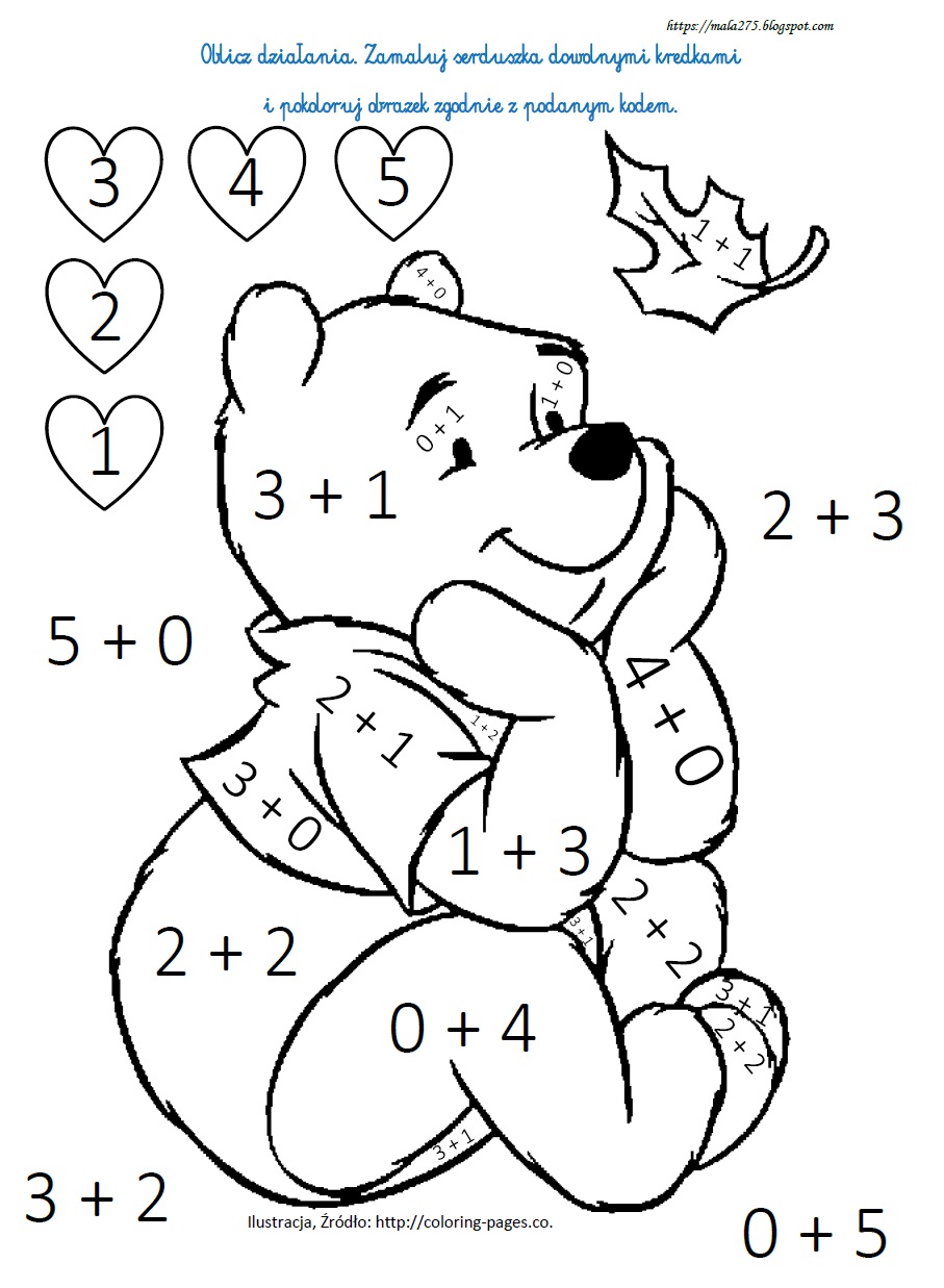 BLOG EDUKACYJNY DLA DZIECI: KOLOROWANKI MATEMATYCZNE