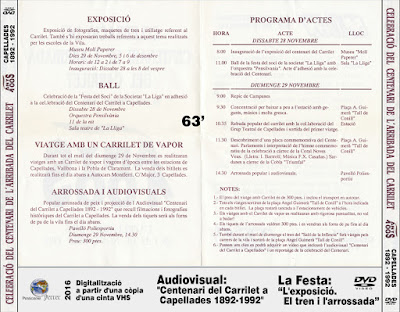 Celebració del Centenari del Carrilet - Capellades - 1892-1992