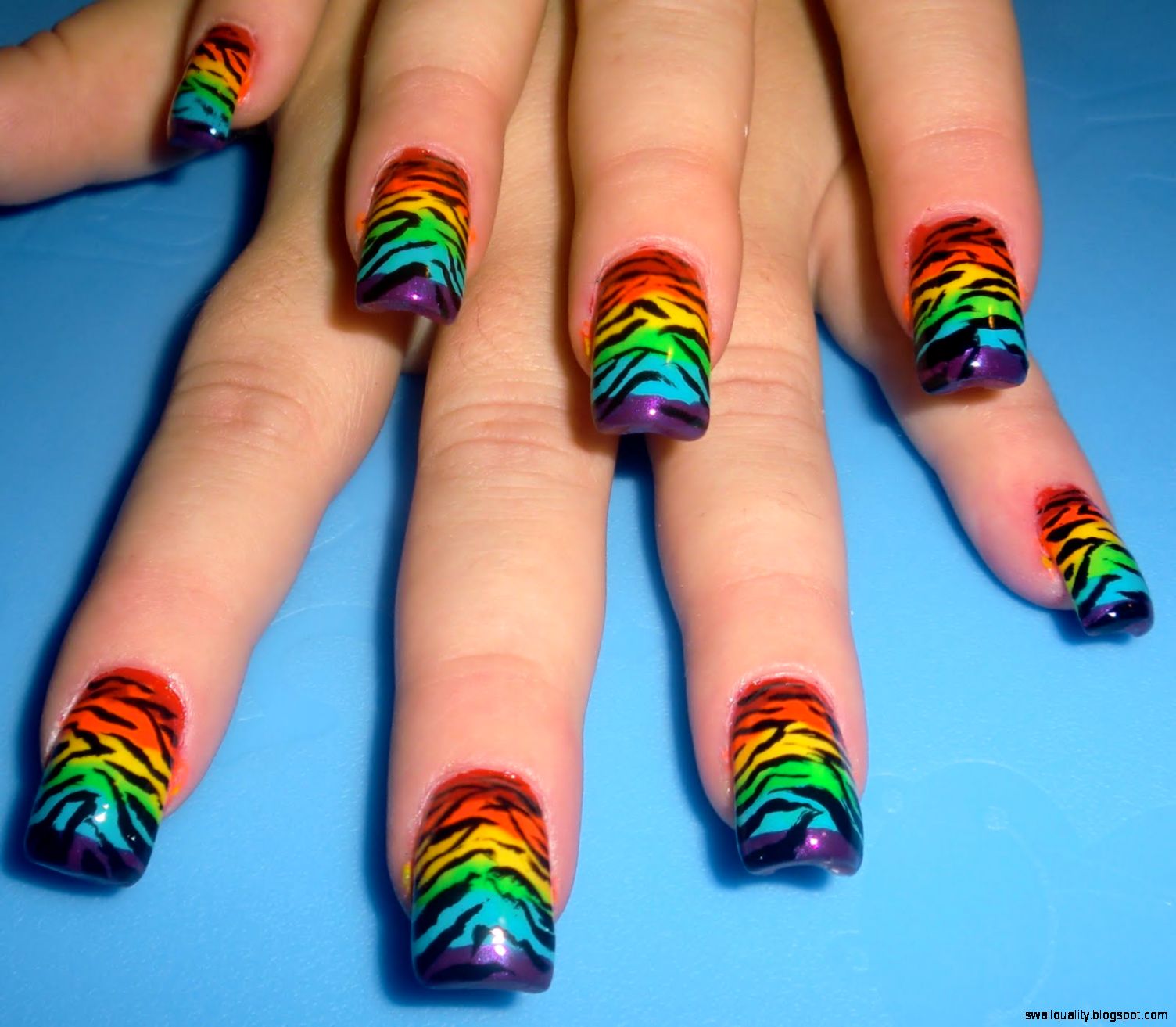 Rainbow Nail Art Design Wallpaper Wallpapers Quality