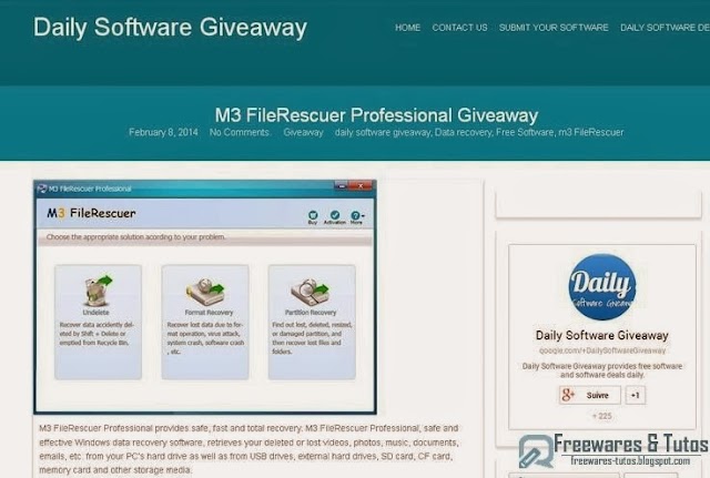 Offre promotionnelle : M3 FileRescuer Professional gratuit !