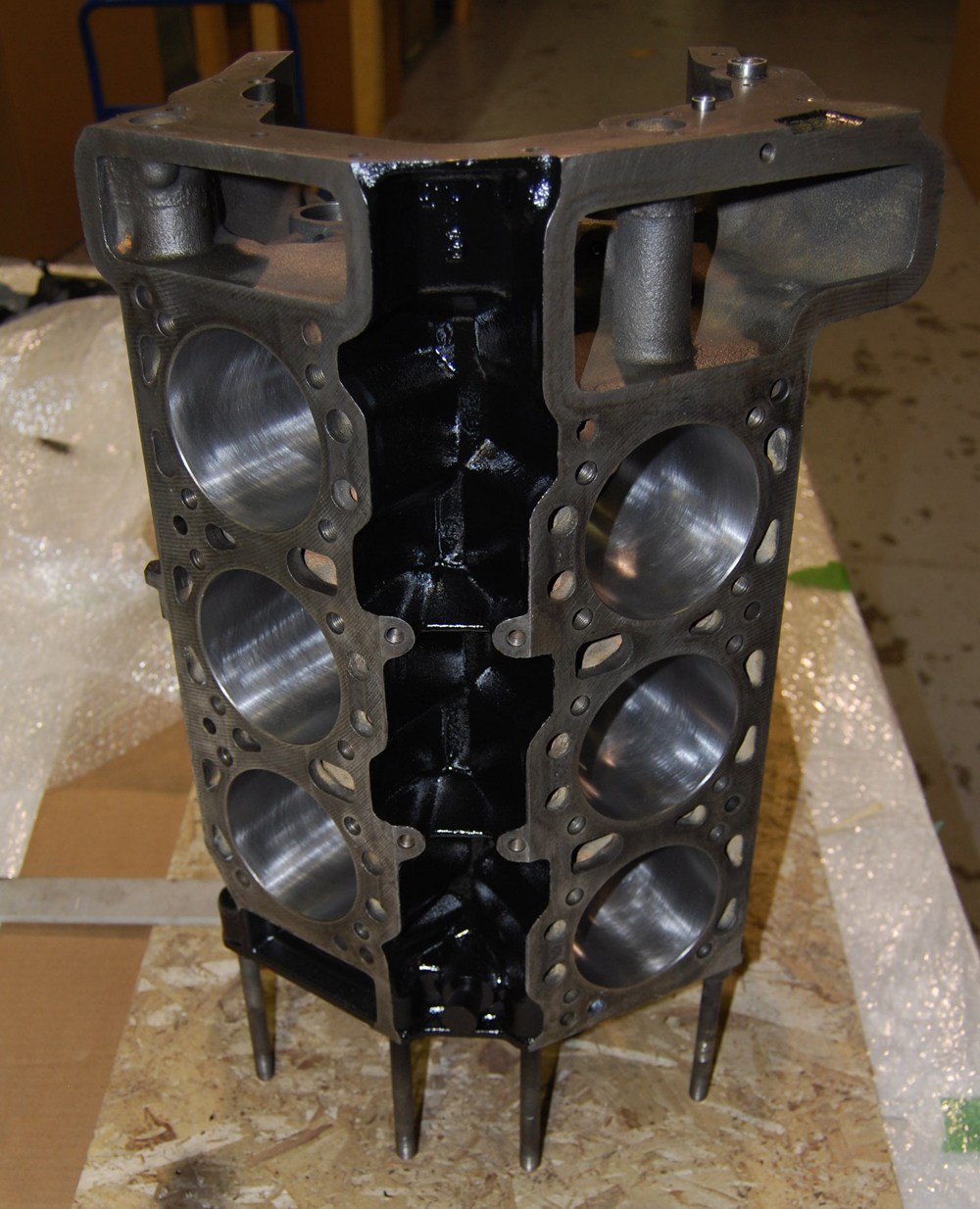 Dino 246 Restoration Blog A powerful paint job Finishing the engine block