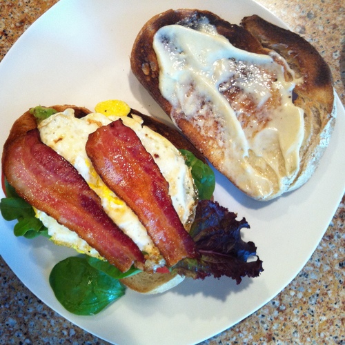 A BATTLE Sandwich, it's a BLT on Steroids ♥ KitchenParade.com. Fresh & Casual. A Summer Family Tradition. Easy to Make, Worth a Celebration.