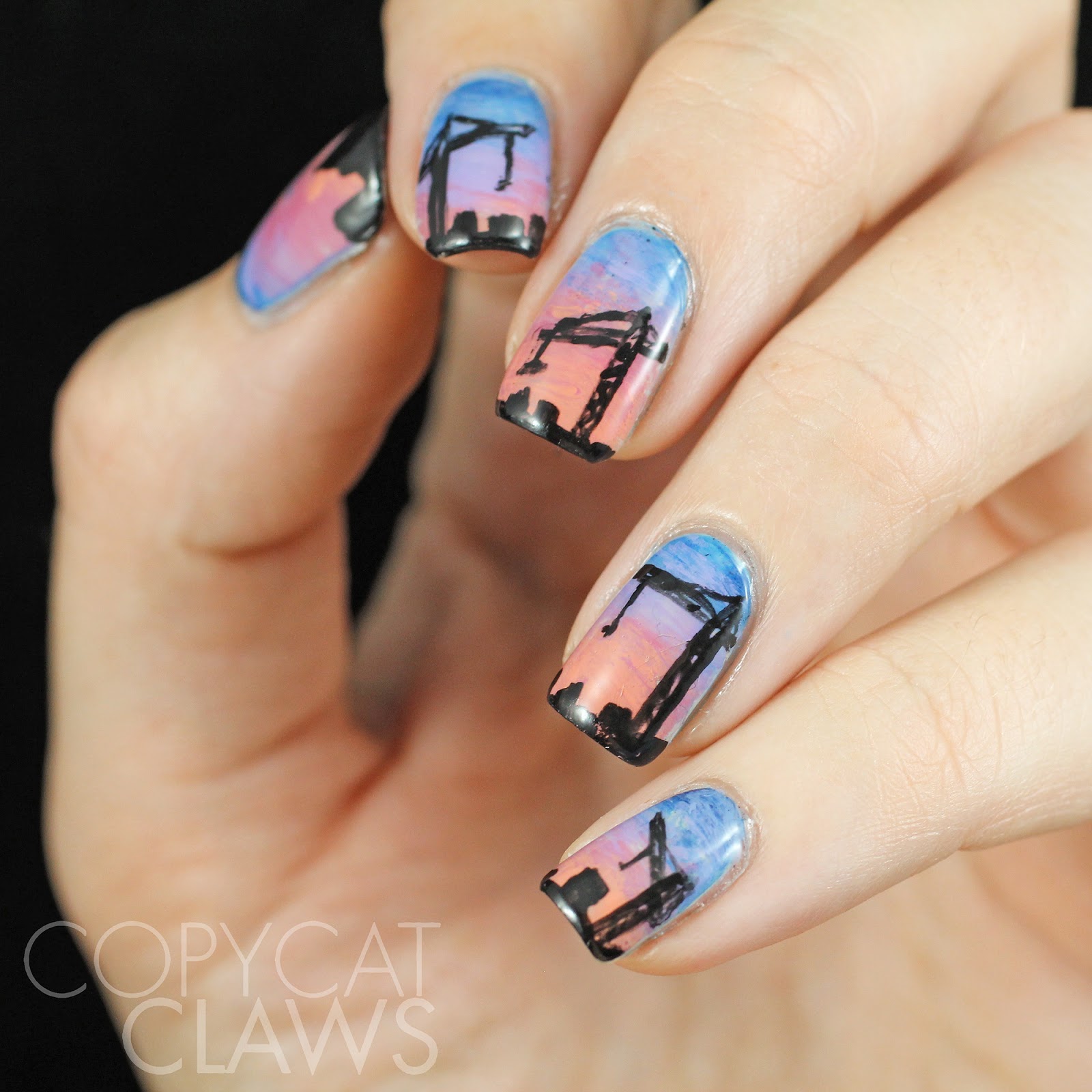 Copycat Claws Construction Crane Nail Art