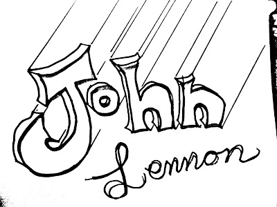 John Beatles Coloring Book Free Art Have Fun Black and White Lettering Felt Pen by Greg Vanderlaan