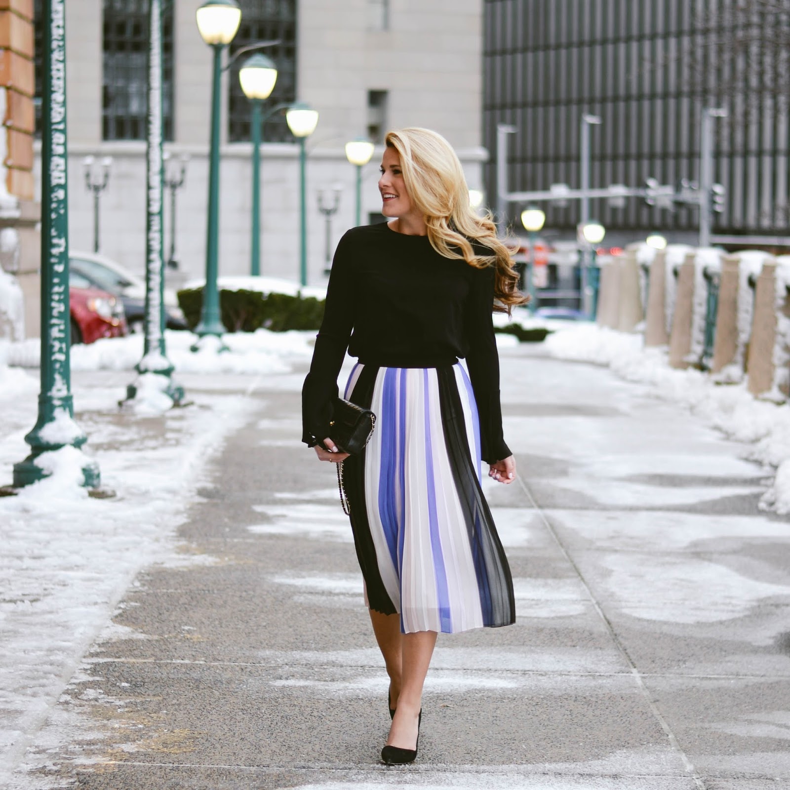 A Pink Midi Skirt Outfit - The Charming Detroiter