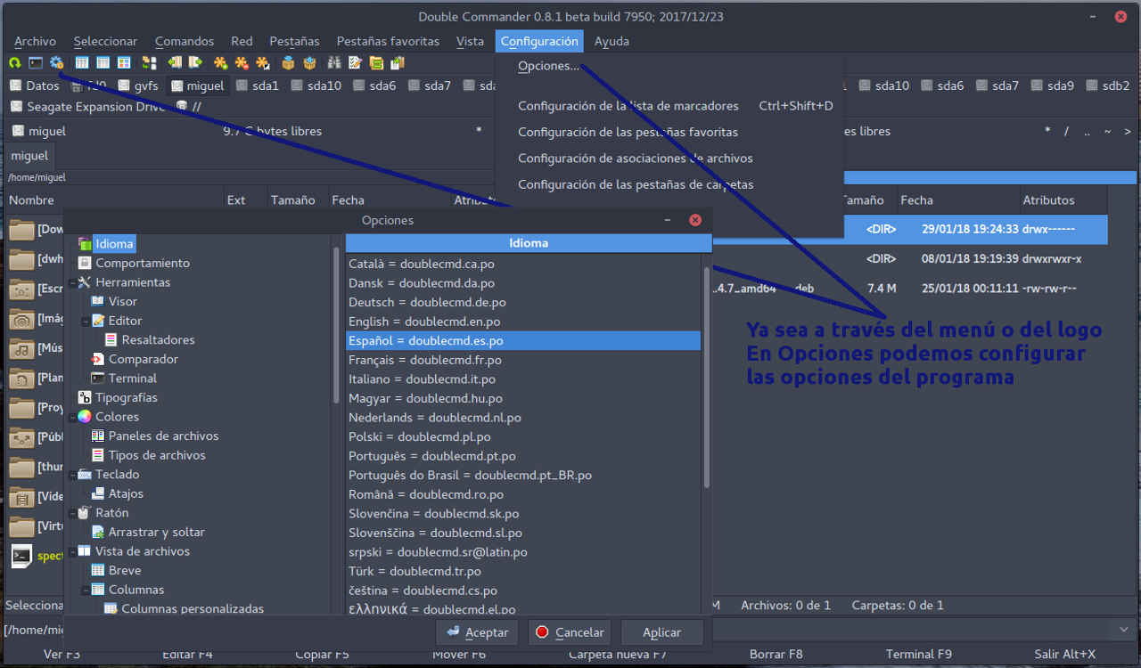 Esbuntu: Double Commander, un gestor de archivos a doble pantalla