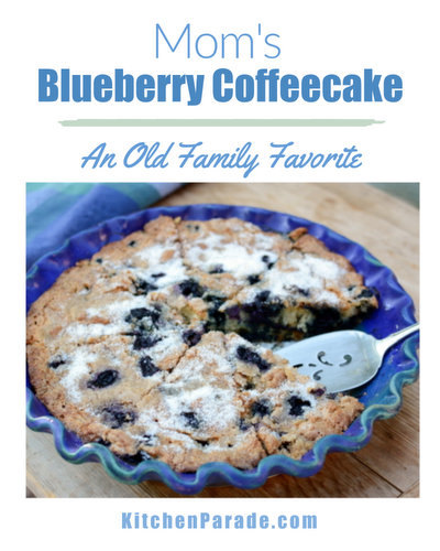Mom's Blueberry Coffeecake, another easy summer recipe ♥ KitchenParade.com, moist and delicious with fresh or frozen blueberries. Rave reviews!