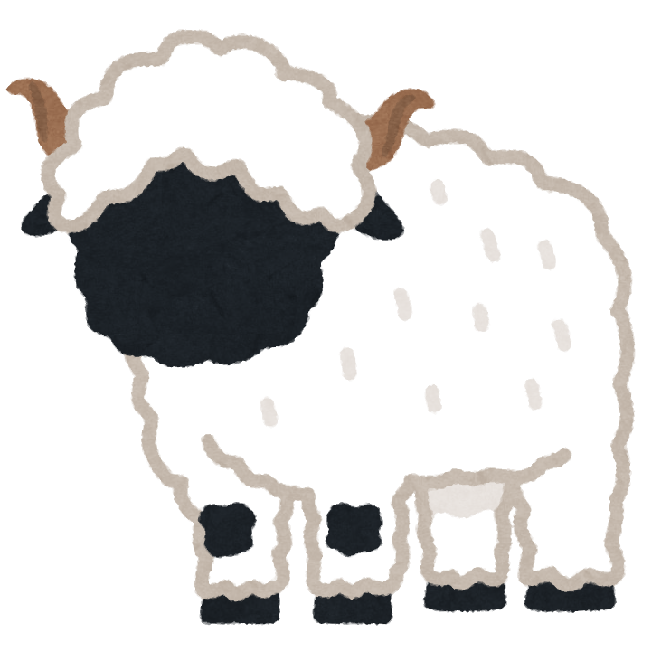 ヴァレーブラックノーズのイラスト 羊 かわいいフリー素材集 いらすとや