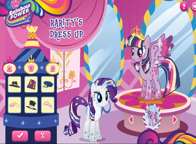 MLP Rainbow Power Rarity's Dress Up My Little Pony Games Friendship