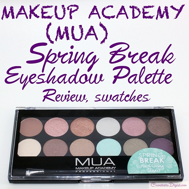 MUA Makeup Academy Spring Break Eyeshadow Palette review, swatches