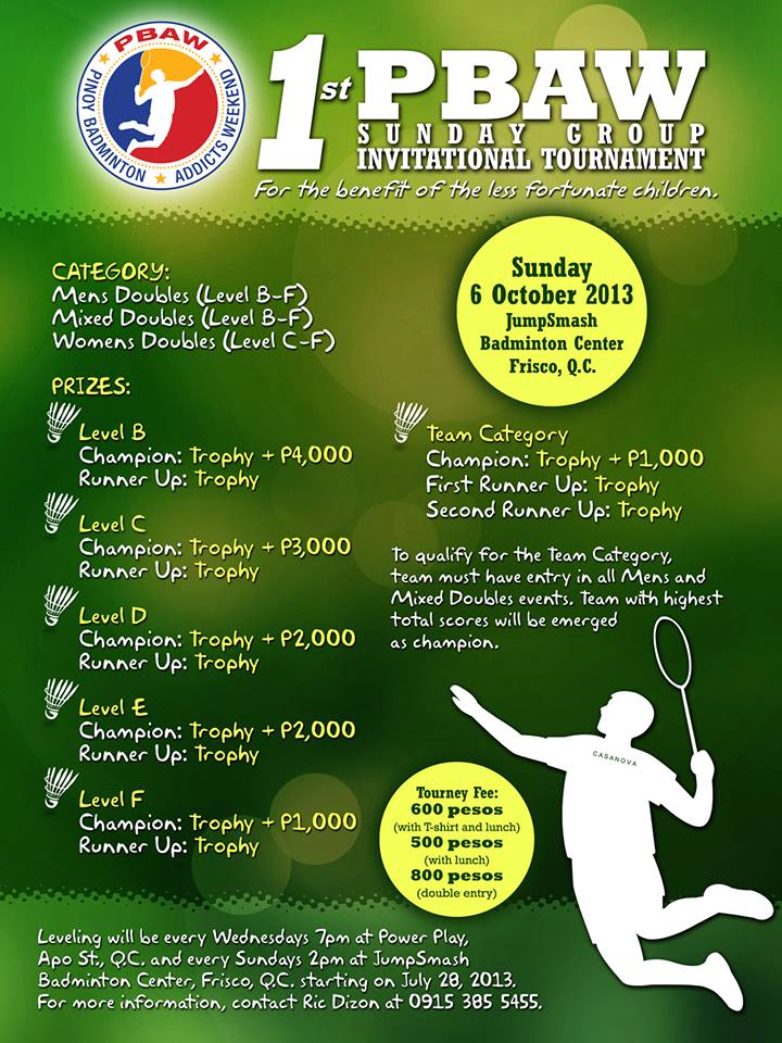 1st PBAW Invitational Badminton Tournament Badminton Manila