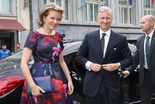 Queen Mathilde of Belgium and King Philippe of Belgium attend a concert prelude by the Belgian National Orchestra on the eve of Belgium's National Day